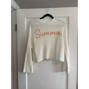 NWT Moon & Madison Women's White Summer Knit Sweater Size XS